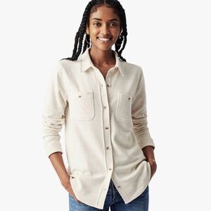 Faherty Cream Button-Up Shirt